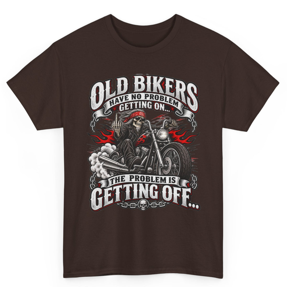 Old Bikers Getting Off Tee